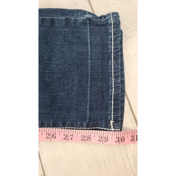 Twelve K 32 x 30 Bootcut Jeans Blue Dark Wash Rhinestone Embroidered Denim - Picture 7 of 9